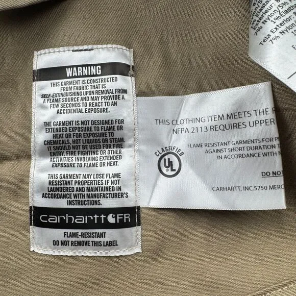 NWT Carhartt FR Shirt Women's XXL(20) Relaxed Fit Long Sleeve Twill Beige CAT2 - Picture 6 of 12